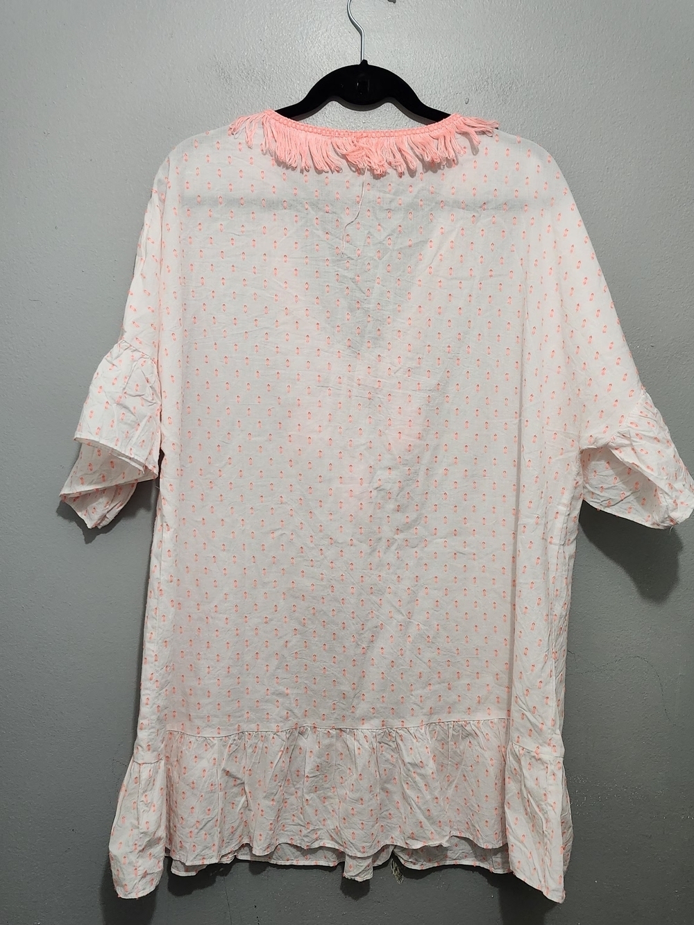 Lilly Pulitzer Kipper Cover Up White with Pink Tassel Trim Size L/XL - Picture 6 of 7
